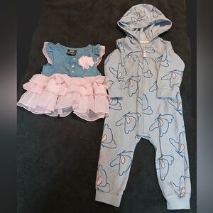 Blue and Pink Baby Outfit Set
